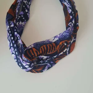 Bandeau Wax Marron fleuri