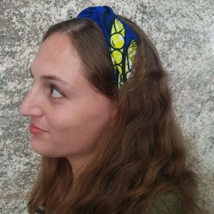 Bandeau wax bleu jaune