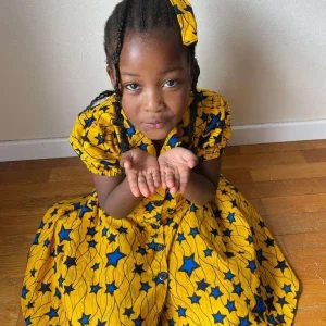 Robe fille Wax Jaune étoile