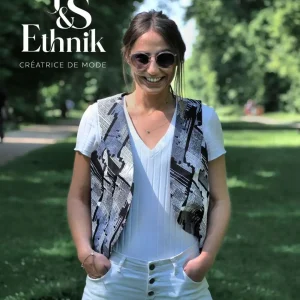 Gilet imprimé Wax femme