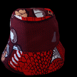 Chapeau en Wax rouge  pour enfant