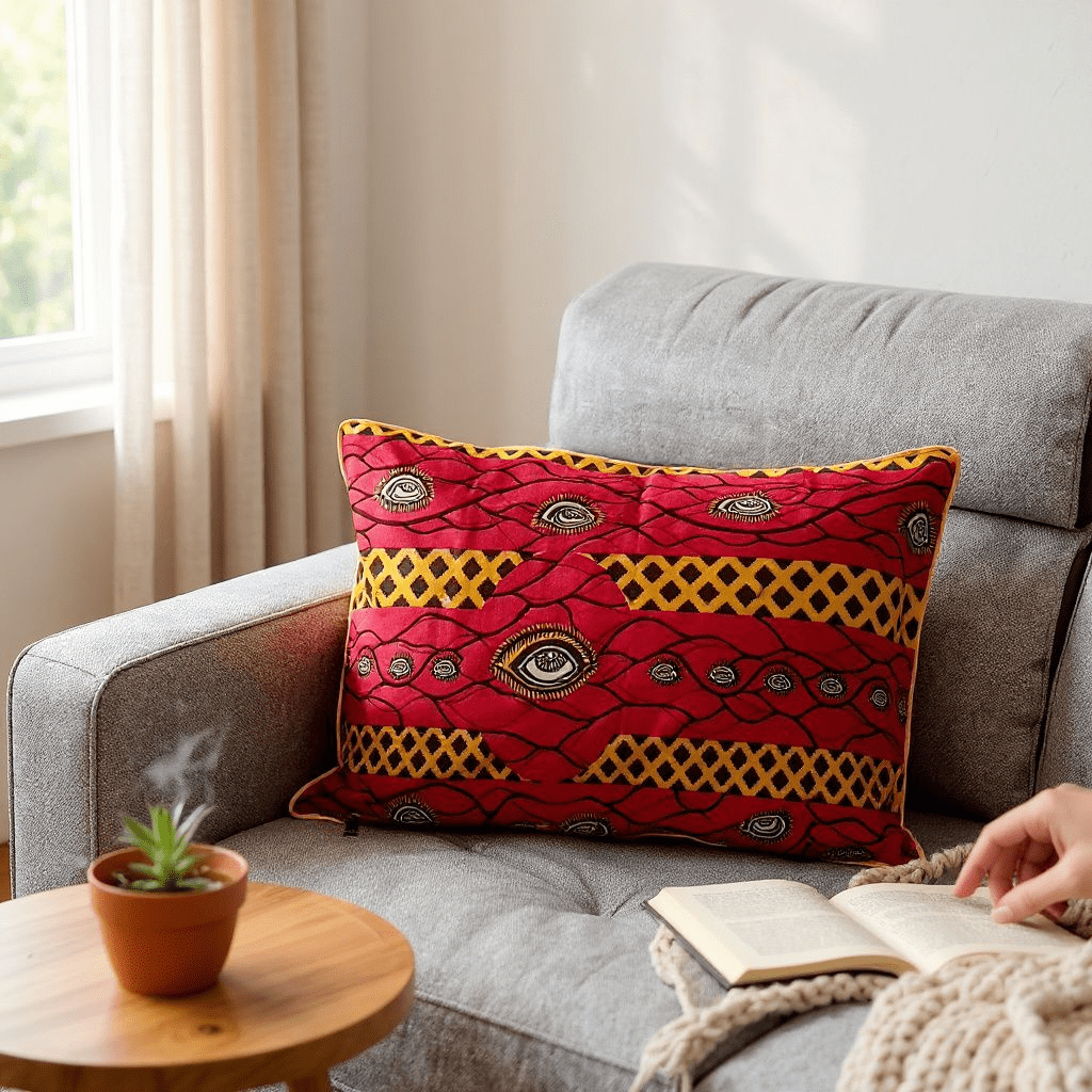 Housse de coussin Rouge Wax