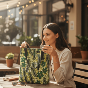 Sac pliable Wax feuilles vertes