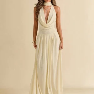 Robe Longue Col Ample Femme | La Parisienne
