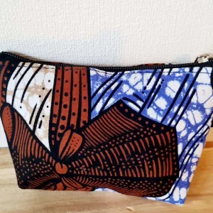 Porte-monnaie Wax bleu marron