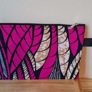 Trousse porte-chéquier rose plume