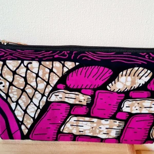 Trousse porte-chéquier rose beige