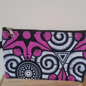 Trousse porte-chéquier rose étoile