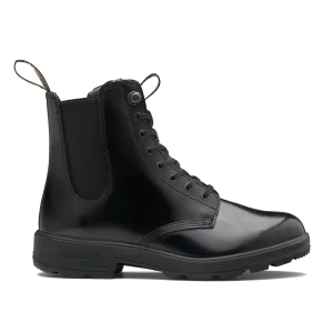 Elastic Lace-Up Boots Femme – Brush Black – 2219