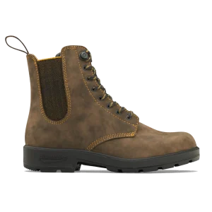 Elastic Lace-Up Boots Femme – Rustic Brown – 2326