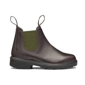 Chelsea Boots pour Enfant – Espresso & Olive – 2394