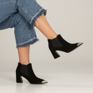 Bottines Noir bout argenté – Bruno Premi
