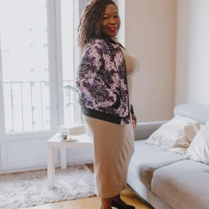 Bomber floral violet en wax  femme