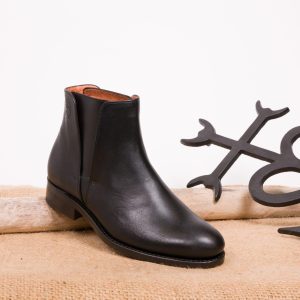 Bottine femme cuir Réf JULIETTE noir brillante