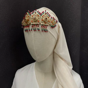 Bijoux de tête Amazigh Vert / Bordeau