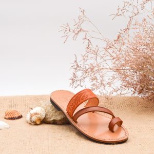 Sandale camarguaise LOTUS cognac