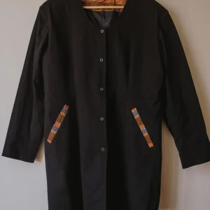 Veste noire Taille 48 customisée en Wax