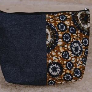 Pochette en denim et en wax n°4