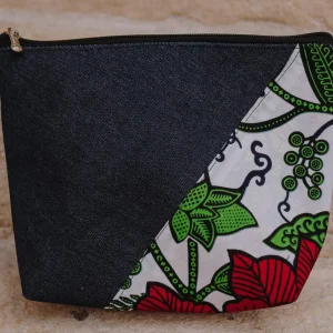 Pochette en denim et en wax n°3