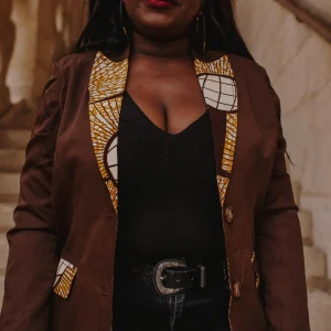Veste longue de createur en Wax