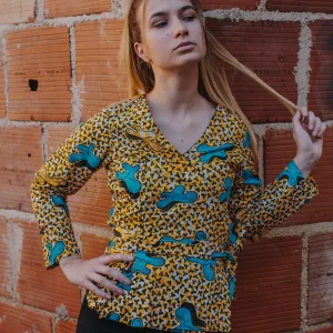 Haut blouse femme wax