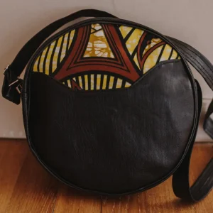 Sac rond  noir en Wax femme