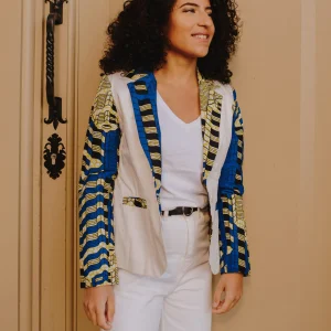 Blazer en imprimé Wax