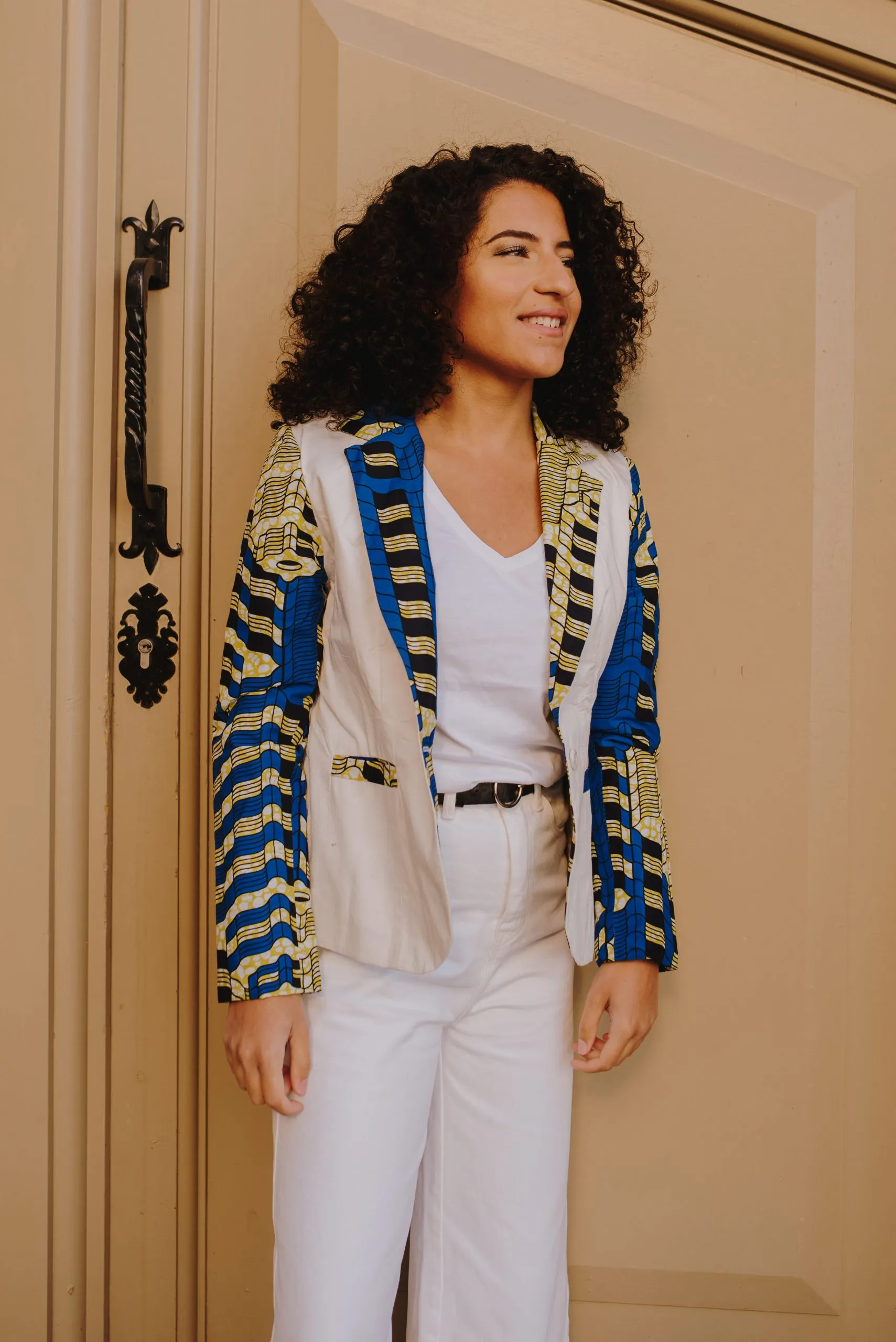 Blazer en imprimé Wax