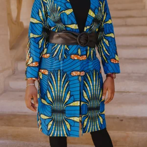 Veste longue Wax n°4 “les floralies”