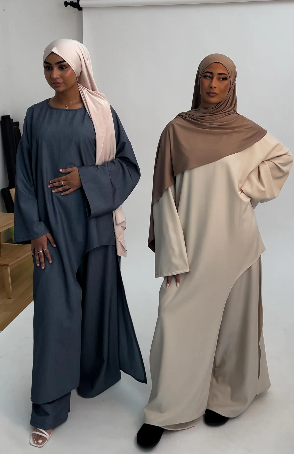 Ensemble Tunique longue asymétrique Casual - tendance Hijab – Image 3