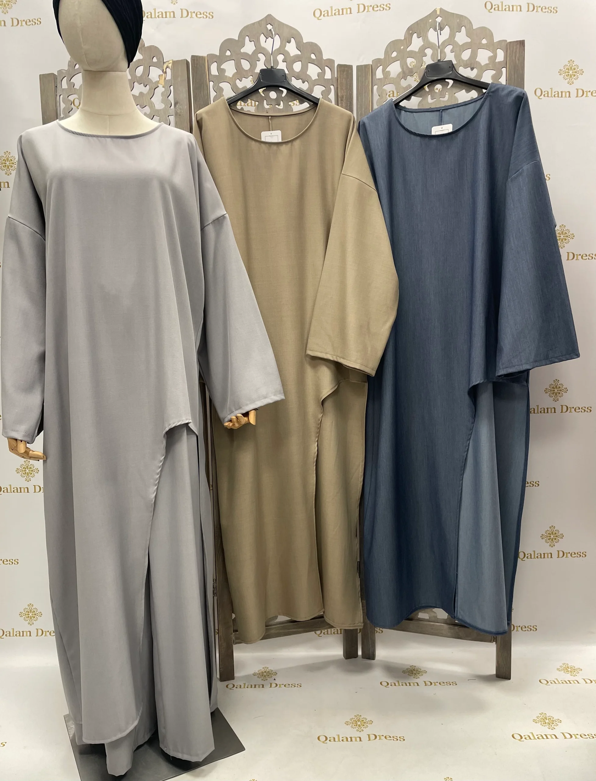 Ensemble Tunique longue asymétrique Casual - tendance Hijab – Image 4