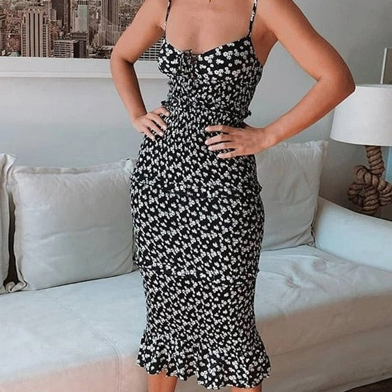 Robe Fleurie Noire – Image 3