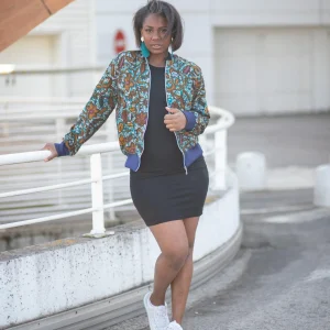 Bomber floral vert en wax