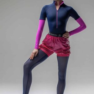 Justaucorps Zippé Zidans Manches Raglan Sapphire