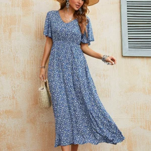 Robe Longue Fleurie Vintage Cintrée