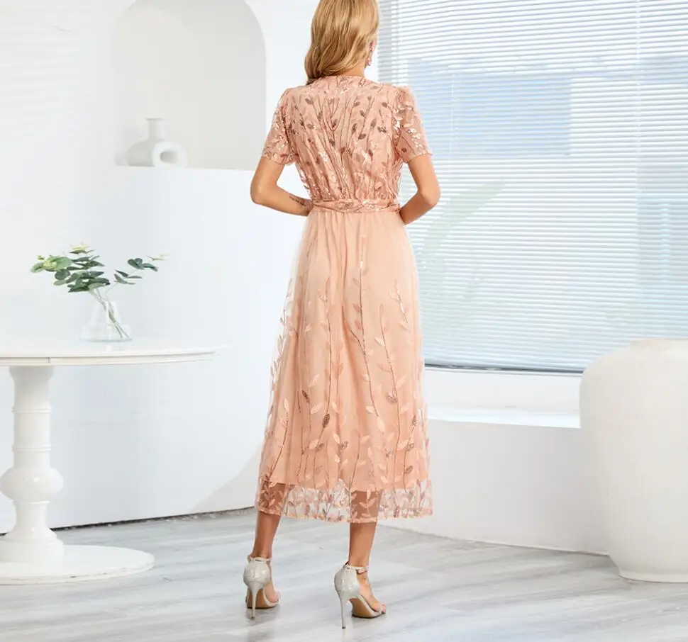 Robe de Cocktail pour Mariage Fleurie Chic – Image 6