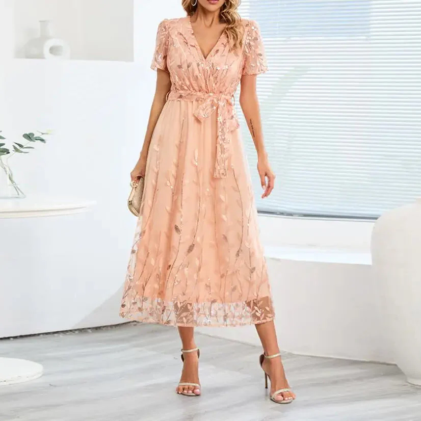 Robe de Cocktail pour Mariage Fleurie Chic – Image 5