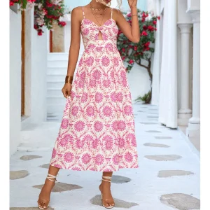 Robe Fleurie Vieux Rose