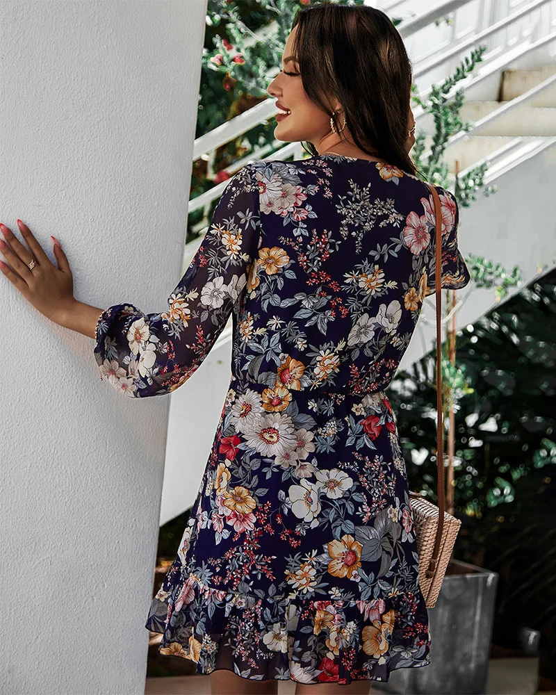 Robe Courte Fluide Fleurie – Image 2