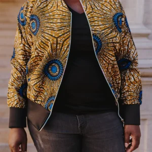 Bomber intemporel bleu wax pour femme