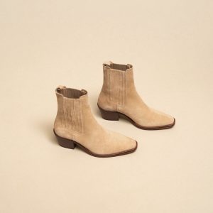 boots beige femme