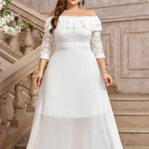 Champêtre Robe De Mariée Femme Ronde