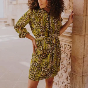 Robe chemise jaune Wax