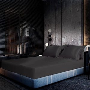 Ensemble de draps en soie 25 momme 3 pièces avec drap-housse à poche profonde et 2 taies d'oreiller