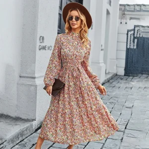 Robe Bohème Fleurie Manche Longue
