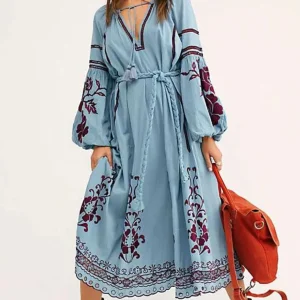 Robe Bohème Bleu