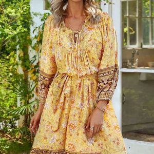 Robe Bohème Jaune