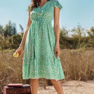 Robe Champêtre Verte
