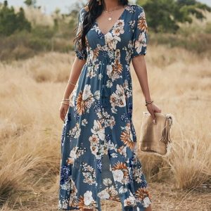 Robe Fleurie Bleue